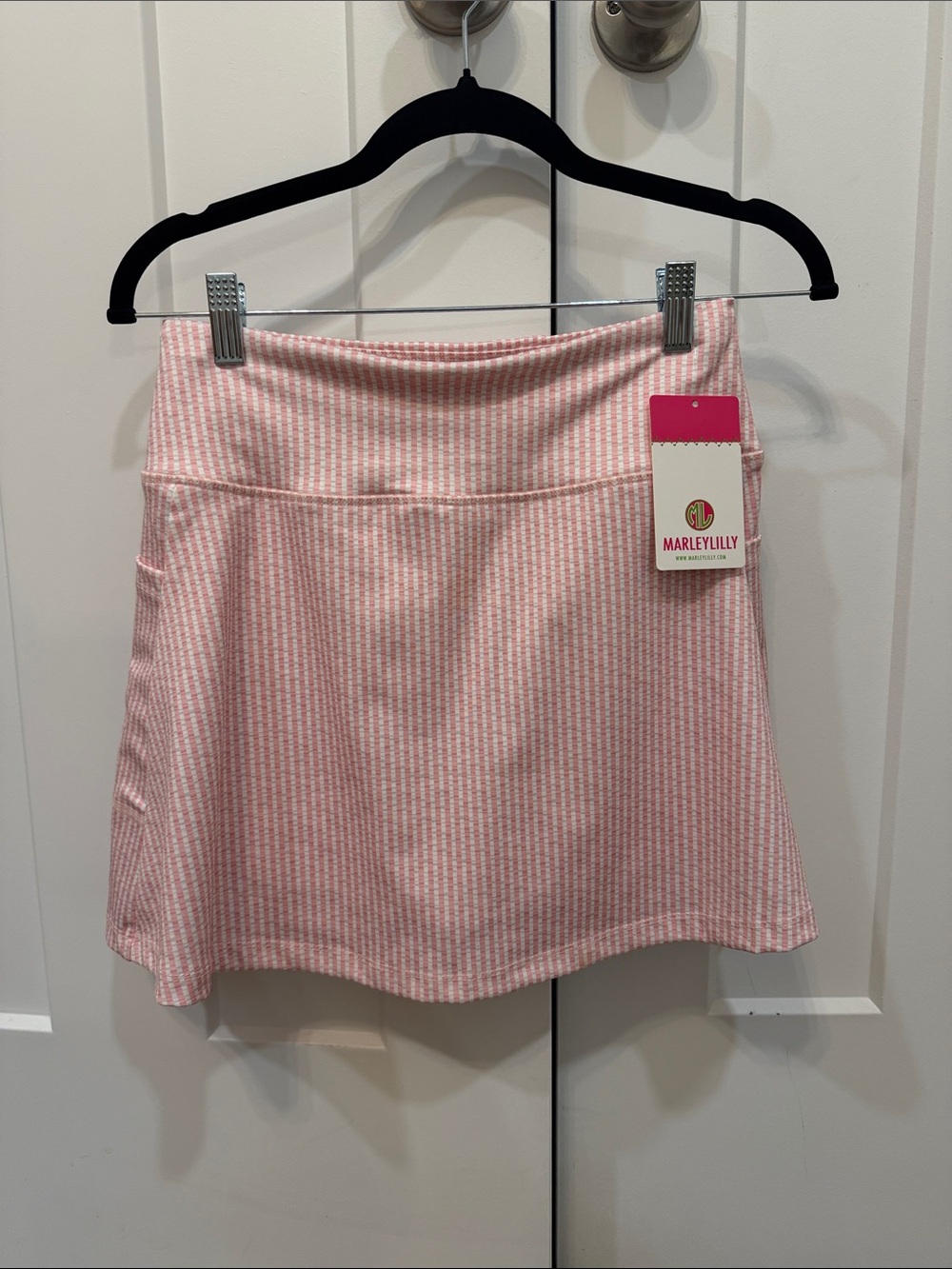 MarleyLilly Pink Striped Women's Skort - Lightweight A-Line